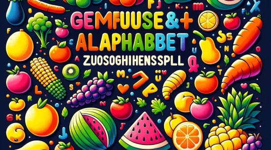 Farbenfrohes Lernspiel: Das Alphabet durch Obst und Gemüse spielerisch entdecken