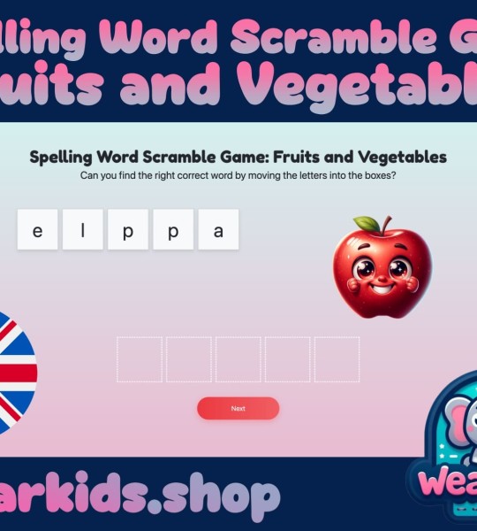 Spelling Word Scramble Game: Fruits and Vegetables