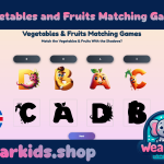 Vegetables and Fruits Alphabet Matching Game