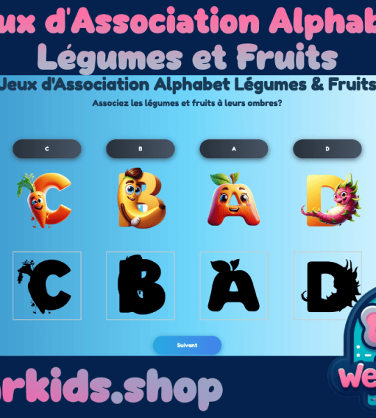 Jeu de Correspondance de l'Alphabet de Fruits et Légumes