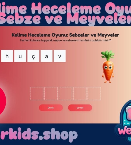 Kelime Heceleme Oyunu: Sebze ve Meyveler