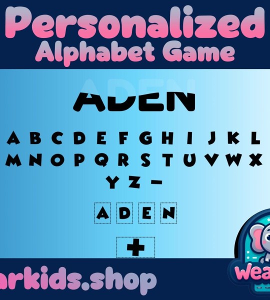 Personalized Alphabet Game, Montessori, Toddlers Preschool Early Learning Resource, Learning Alphabet Letters, DIGITAL DOWNLOAD